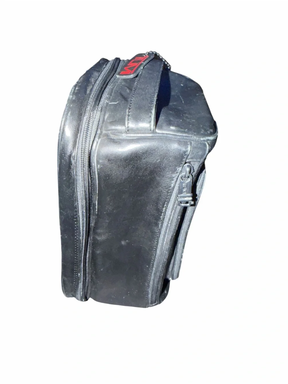 Tumi Black Leather Travel Toiletry Kit